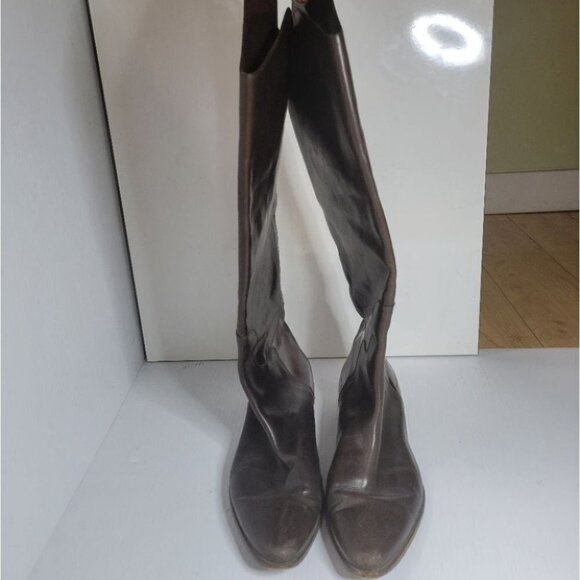 PROENZA Schouler knee high leather boots patent trim brown size 6 - Picture 3 of 16